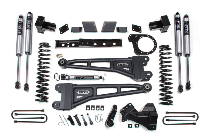 BDS Suspension 6 Inch Lift Kit w/ Radius Arm Ford F250/F350 Super Duty 2017-2019 4WD Diesel - 5 Inch Block with 3 Leaf Main / FOX 2.0 Performance Series
