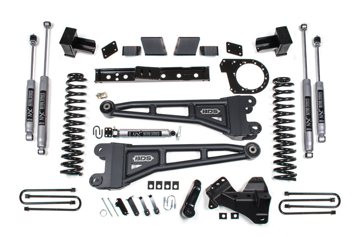 BDS Suspension 7 Inch Lift Kit w/ Radius Arm Ford F250/F350 Super Duty 2020-2022 4WD Diesel - 6 Inch Block Kit / NX2 Nitro Series