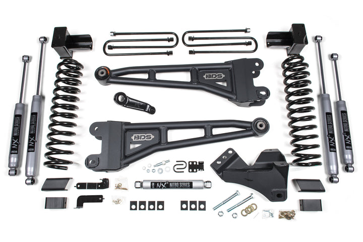 BDS Suspension 4 Inch Lift Kit w/ Radius Arm Ford F350 Super Duty DRW 2017-2019 4WD Gas - NX2 Nitro Series