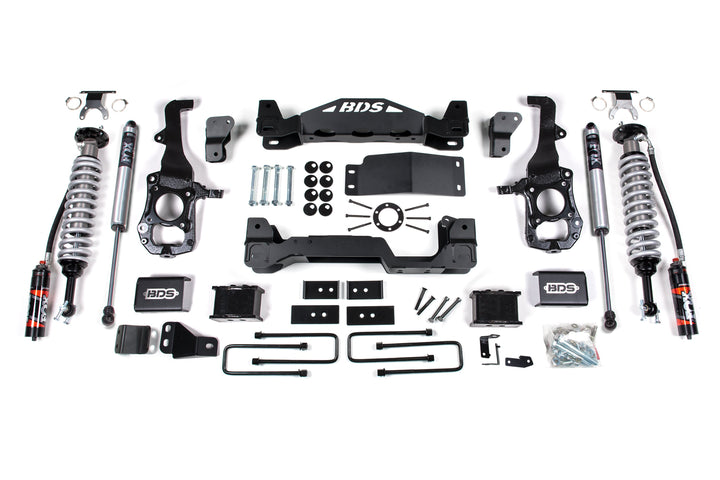 BDS Suspension 6 Inch Lift Kit FOX 2.5 Performance Elite Coil-Over Ford F150 2021-2026 4WD - 5 Inch Block Kit / FOX 2.0 Performance Series