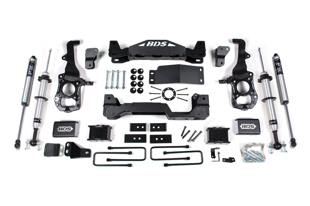 BDS Suspension 6 Inch Lift Kit FOX 2.0 Strut Ford F150 2021-2026 4WD - 5 Inch Block Kit
