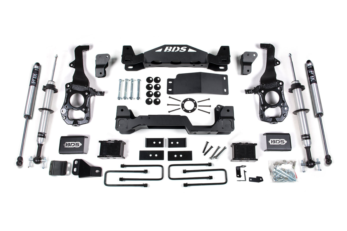 BDS Suspension 6 Inch Lift Kit FOX 2.0 Strut Ford F150 2021-2026 4WD - 5 Inch Block Kit
