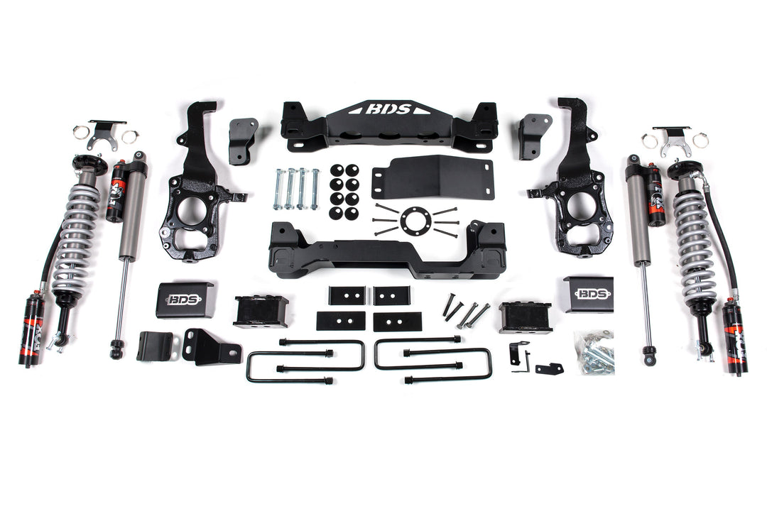 BDS Suspension 4 Inch Lift Kit FOX 2.5 Performance Elite Coil-Over Ford F150 2021-2026 4WD - 3 Inch Block Kit / FOX 2.5 Performance Elite