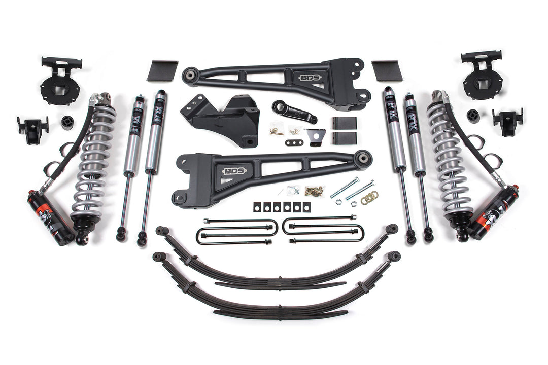 BDS Suspension 6 Inch Lift Kit w/ Radius Arm FOX 2.5 Performance Elite Coil-Over Conversion Ford F250/F350 Super Duty 2011-2016 4WD Diesel - Factory 2 Inch Rear Blocks