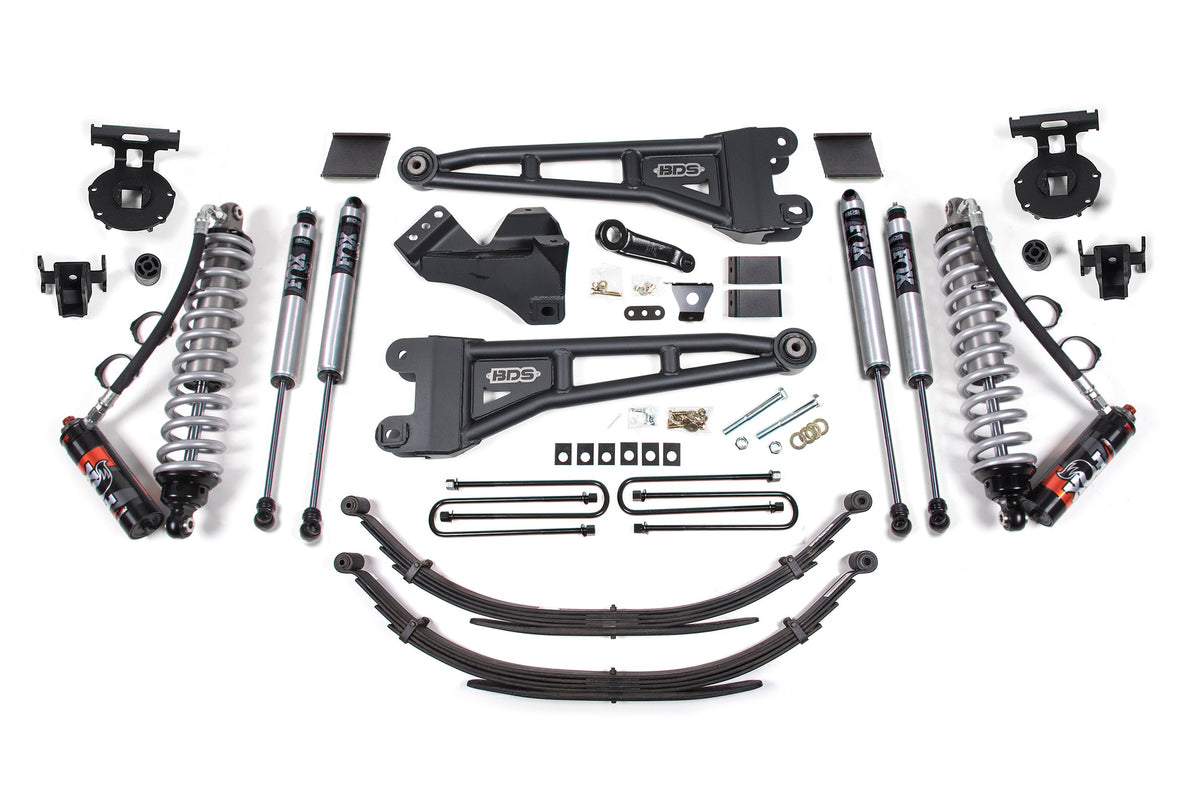 BDS Suspension 6 Inch Lift Kit w/ Radius Arm FOX 2.5 Performance Elite Coil-Over Conversion Ford F250/F350 Super Duty 2011-2016 4WD Diesel - Factory 2 Inch Rear Blocks