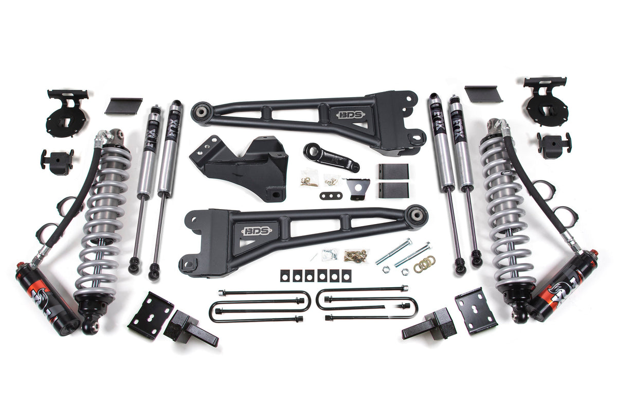 BDS Suspension 4 Inch Lift Kit w/ Radius Arm FOX 2.5 Performance Elite Coil-Over Conversion Ford F250/F350 Super Duty 2011-2016 4WD Diesel - 4 Inch Block Kit