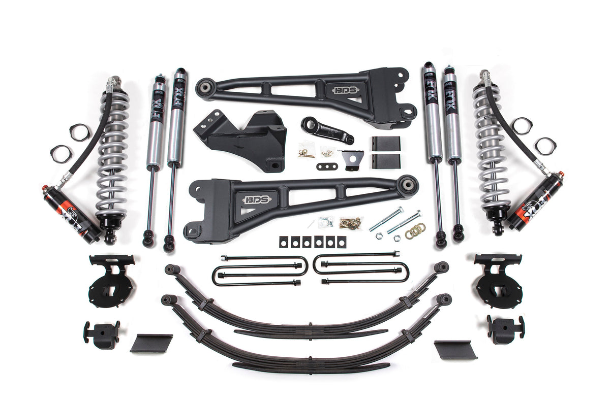 BDS Suspension 4 Inch Lift Kit w/ Radius Arm FOX 2.5 Performance Elite Coil-Over Conversion Ford F250/F350 Super Duty 2011-2016 4WD Diesel - Leaf Springs