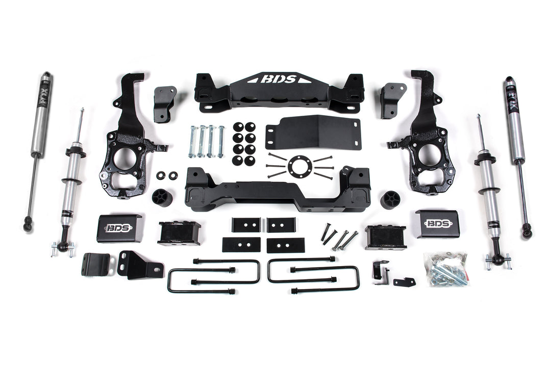 BDS Suspension 6 Inch Lift Kit FOX 2.0 Strut Ford F150 2021-2026 4WD - 4 Inch Block Kit