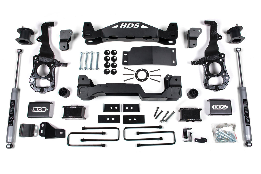 BDS Suspension 6 Inch Lift Kit Ford F150 2021-2026 4WD - 4 Inch Block Kit / NX2 Nitro Series