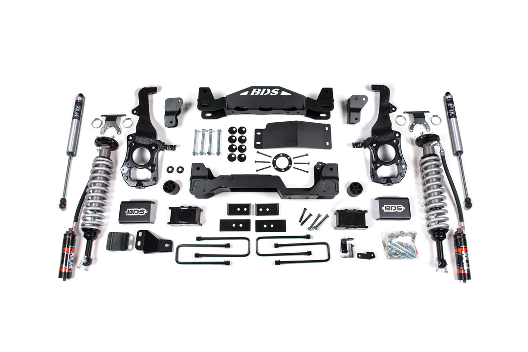 BDS Suspension 4 Inch Lift Kit FOX 2.5 Performance Elite Coil-Over Ford F150 2021-2026 4WD - 2 Inch Block Kit / FOX 2.0 Performance Series