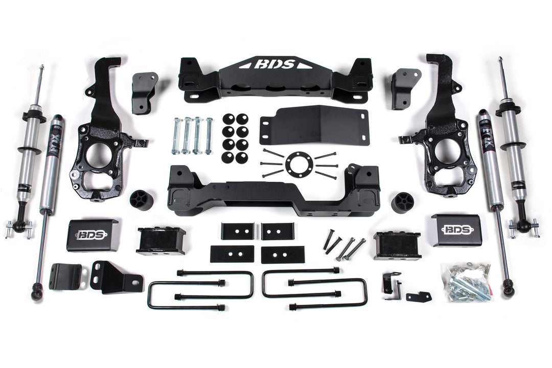 BDS Suspension 4 Inch Lift Kit FOX 2.0 Strut Ford F150 2021-2026 4WD - 2 Inch Block Kit