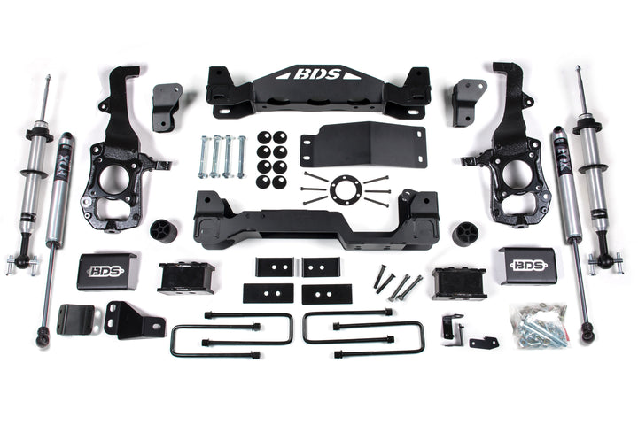 BDS Suspension 4 Inch Lift Kit FOX 2.0 Strut Ford F150 2021-2026 4WD - 2 Inch Block Kit
