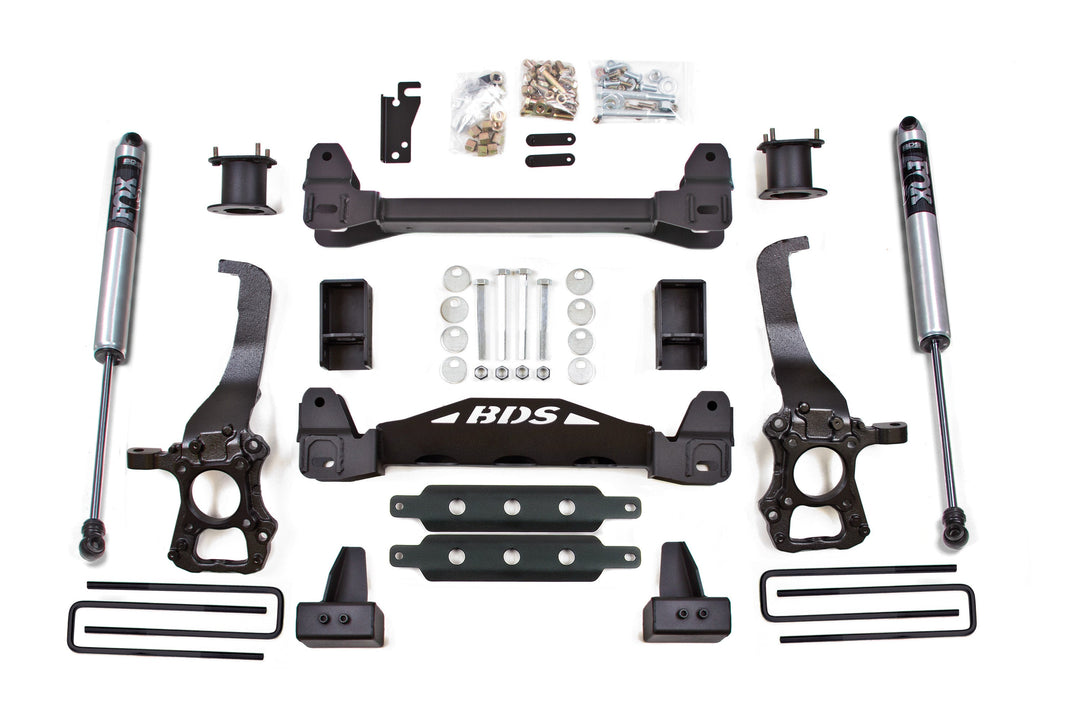 BDS Suspension 4 Inch Lift Kit Ford F150 2015-2020 2WD - 3 Inch Block Kit / FOX 2.0 Performance Series