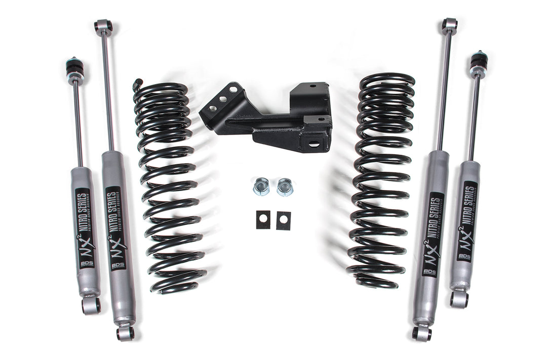 BDS Suspension 1-2 Inch Leveling Kit Performance Spring Ford F250/F350 Super Duty (1 Inch Lift: 17-19) (2 Inch Lift: 20-26) 4WD Diesel &amp; Gas - NX2 Nitro Series