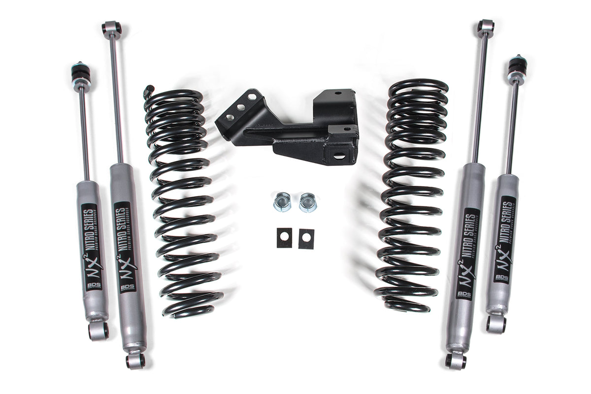 BDS Suspension 1-2 Inch Leveling Kit Performance Spring Ford F250/F350 Super Duty (1 Inch Lift: 17-19) (2 Inch Lift: 20-26) 4WD Diesel & Gas - NX2 Nitro Series