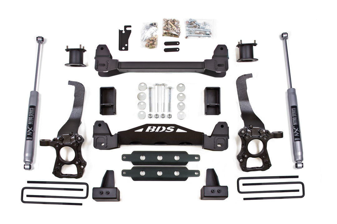 BDS Suspension 6 Inch Lift Kit Ford F150 2015-2020 2WD - 4 Inch Block Kit / NX2 Nitro Series