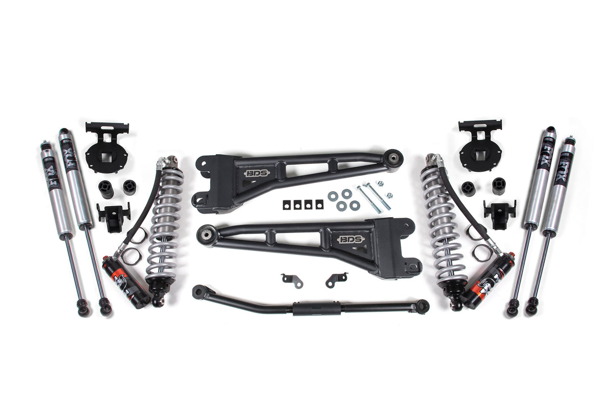 BDS Suspension 2.5 Inch Lift Kit w/ Radius Arm FOX 2.5 Performance Elite Coilover Conversion Ford F250/F350 Super Duty 2011-2016 4WD Diesel - No Block