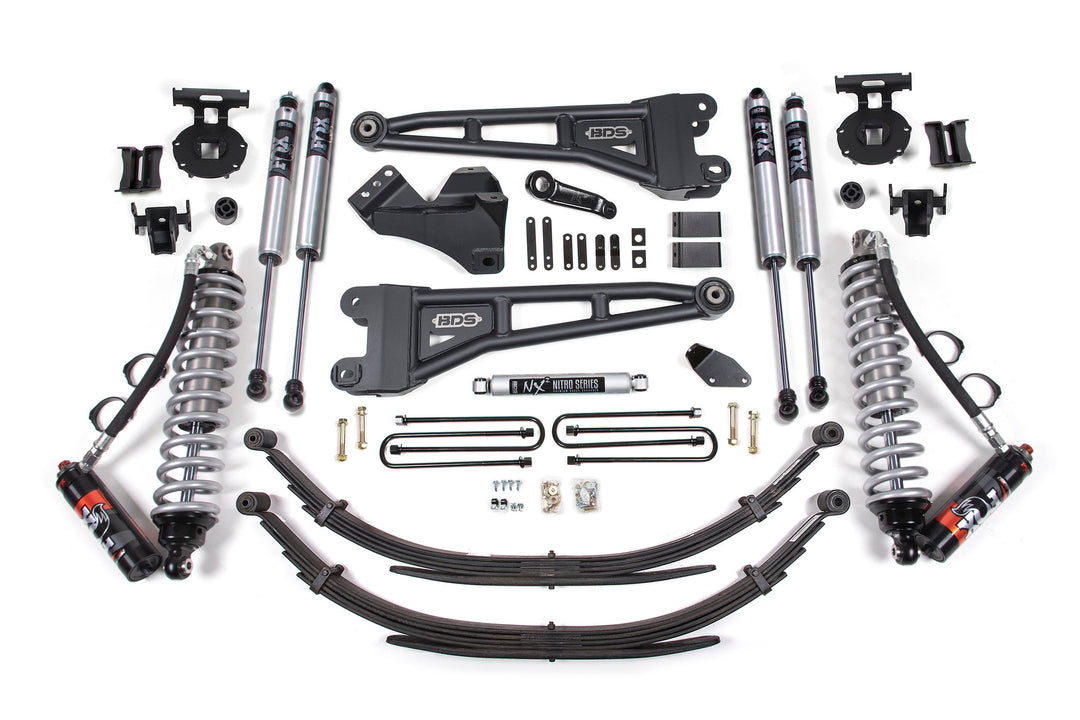 BDS Suspension 4 Inch Lift Kit w/ Radius Arm FOX 2.5 Performance Elite Coil-Over Conversion Ford F250/F350 Super Duty 2005-2007 4WD Diesel - Leaf Springs