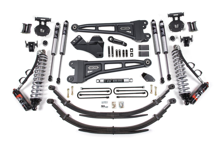 BDS Suspension 4 Inch Lift Kit w/ Radius Arm FOX 2.5 Performance Elite Coil-Over Conversion Ford F250/F350 Super Duty 2008-2010 4WD Diesel - Leaf Springs