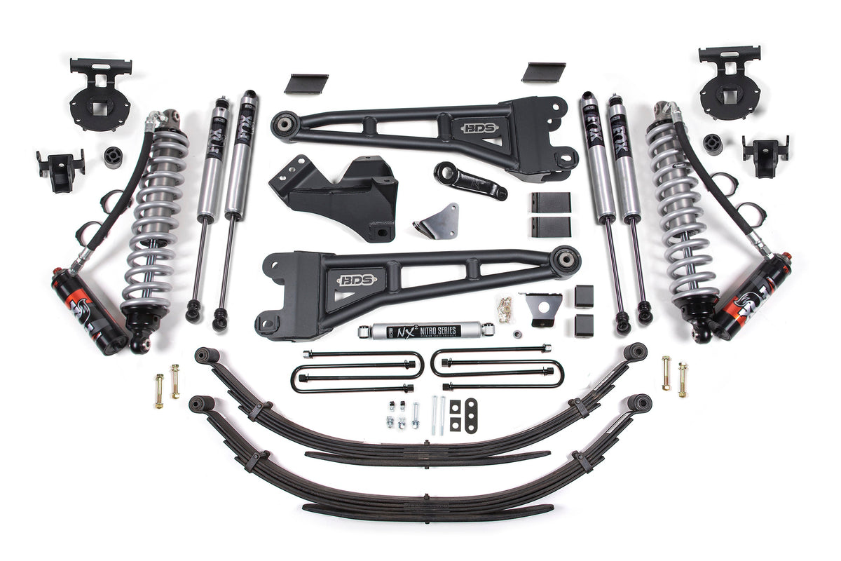 BDS Suspension 6 Inch Lift Kit w/ Radius Arm FOX 2.5 Performance Elite Coil-Over Conversion Ford F250/F350 Super Duty 2008-2010 4WD Diesel - Leaf Springs