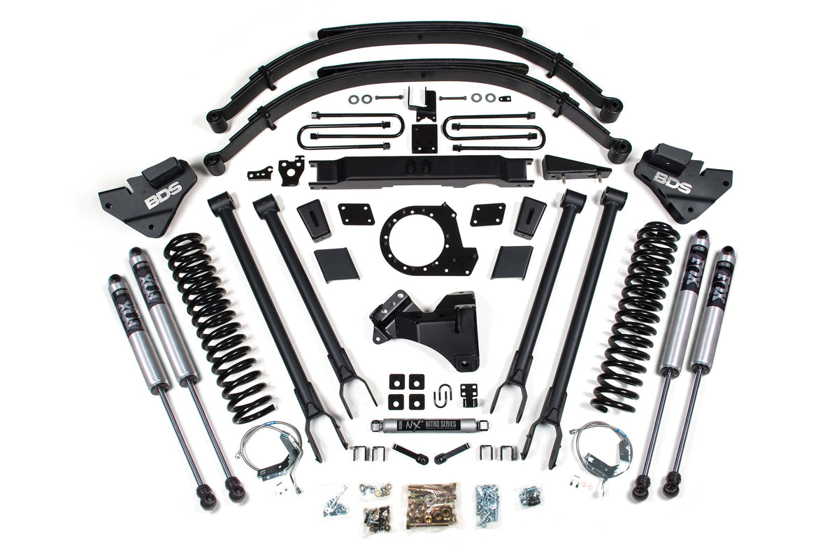 BDS Suspension 9 Inch Lift Kit w/ 4-Link Ford F250/F350 Super Duty 2020-2022 4WD Diesel - FOX 2.0 Performance Series