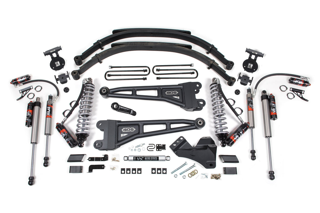 BDS Suspension 4 Inch Lift Kit w/ Radius Arm FOX 2.5 Performance Elite Coil-Over Conversion Ford F250/F350 Super Duty 2017-2019 4WD Diesel - Leaf Springs / FOX 2.5 Performance Elite