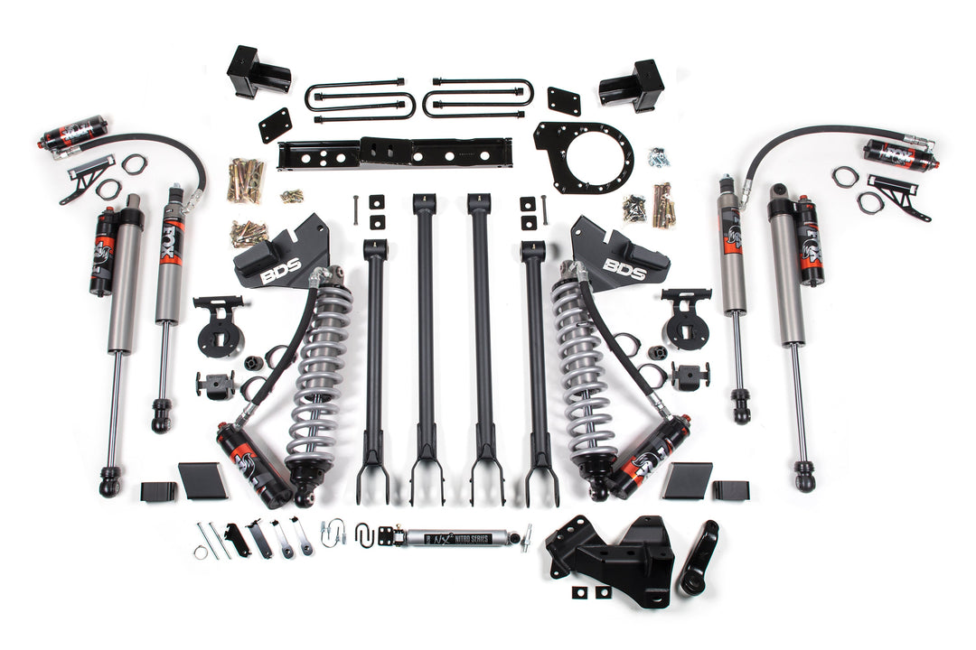 BDS Suspension 6 Inch Lift Kit w/ 4-Link FOX 2.5 Performance Elite Coil-Over Conversion Ford F250/F350 Super Duty 2017-2019 4WD Diesel - Block Kit – FOX 2.5 Performance Elite