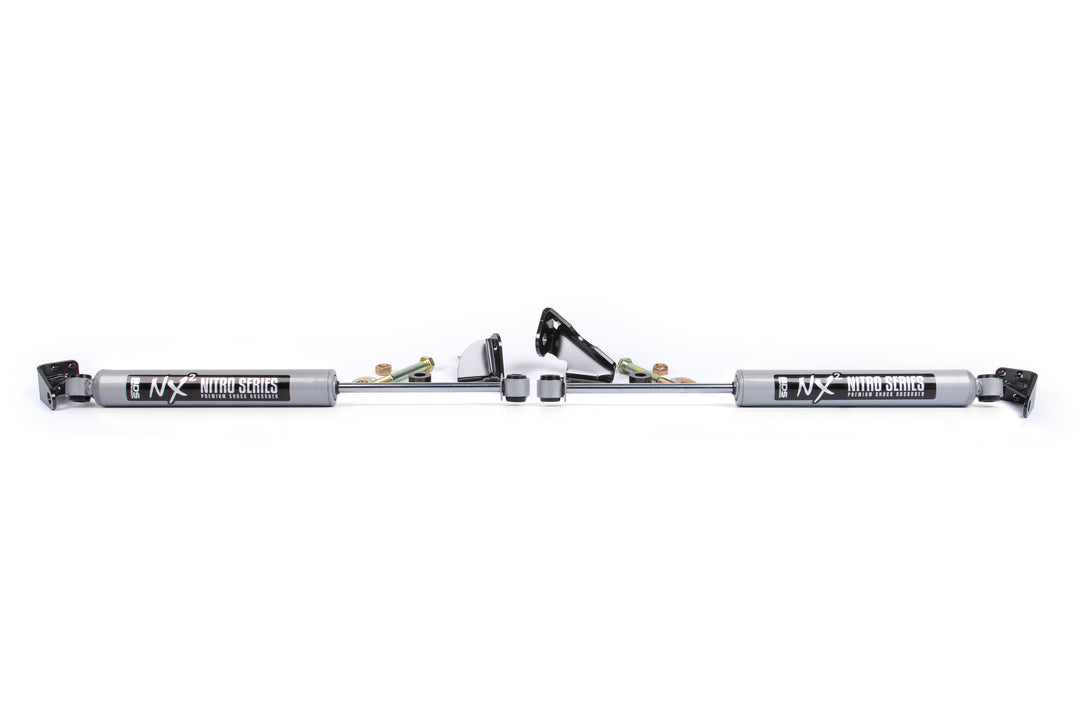 BDS Suspension Dual Steering Stabilizer Kit w/ NX2 Shocks Ford F150 2004-2008 4WD With BDS Strut Spacers