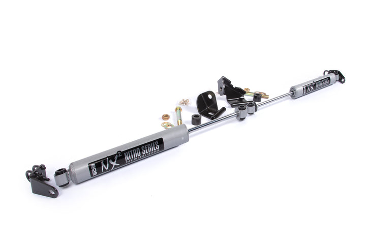 BDS Suspension Dual Steering Stabilizer Kit w/ NX2 Shocks Ford F150 2004-2008 4WD With BDS Strut Spacers