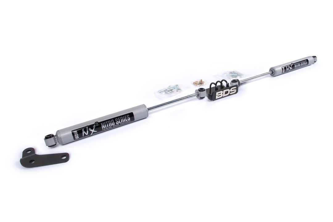 BDS Suspension Dual Steering Stabilizer Kit w/ NX2 Shocks Ford F250/F350 Super Duty 1999-2004 4WD