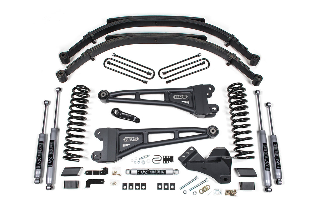 BDS Suspension 5 Inch Lift Kit w/ Radius Arm Ford F250/F350 Super Duty 2023-2026 4WD Diesel - Leaf Springs / NX2 Nitro Series