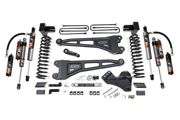 BDS Suspension 4 Inch Lift Kit w/ Radius Arm Ford F250/F350 Super Duty 2017-2019 4WD Gas - 5 Inch Block With 2 and 3 Leaf Main / FOX 2.5 Performance Elite