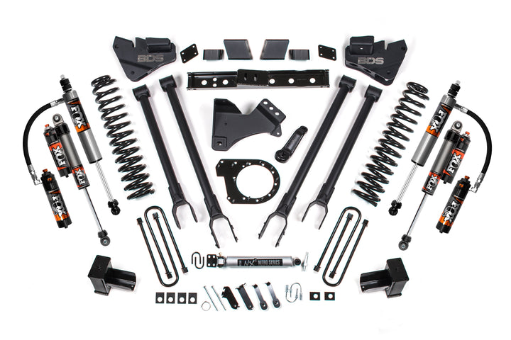 BDS Suspension 6 Inch Lift Kit 4-Link Conversion Ford F250/F350 Super Duty 2017-2019 4WD Diesel - 5 Inch Block with 2 Leaf Main / FOX 2.5 Performance Elite