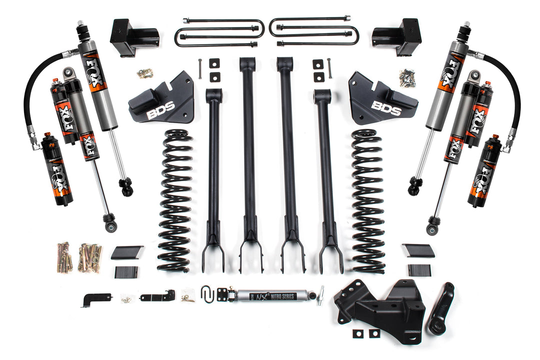 BDS Suspension 5 Inch Lift Kit w/ 4-Link Ford F250/F350 Super Duty 2020-2022 4WD Diesel - 4 Inch Block Kit / FOX 2.5 Performance Elite