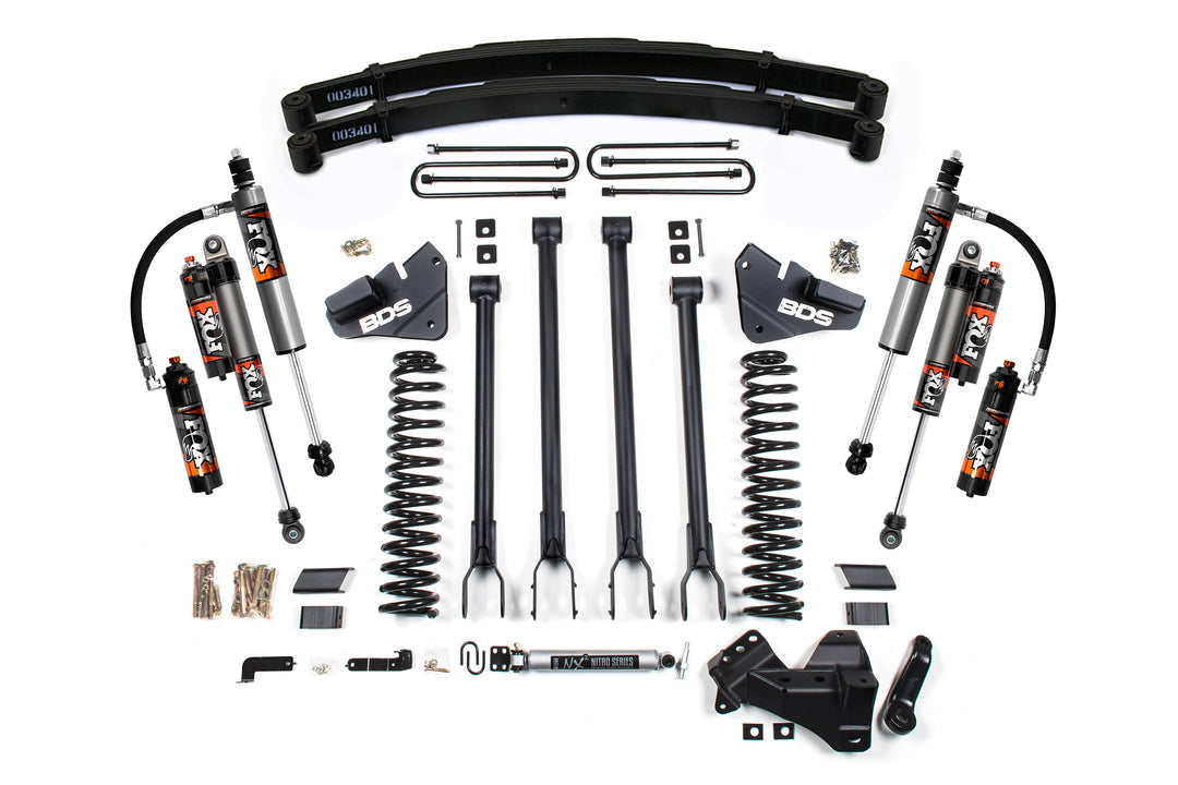 BDS Suspension 5 Inch Lift Kit w/ 4-Link Ford F250/F350 Super Duty 2020-2022 4WD Diesel - Leaf Springs / FOX 2.5 Performance Elite