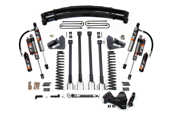 BDS Suspension 5 Inch Lift Kit w/ 4-Link Ford F250/F350 Super Duty 2020-2022 4WD Diesel - Leaf Springs / FOX 2.5 Performance Elite