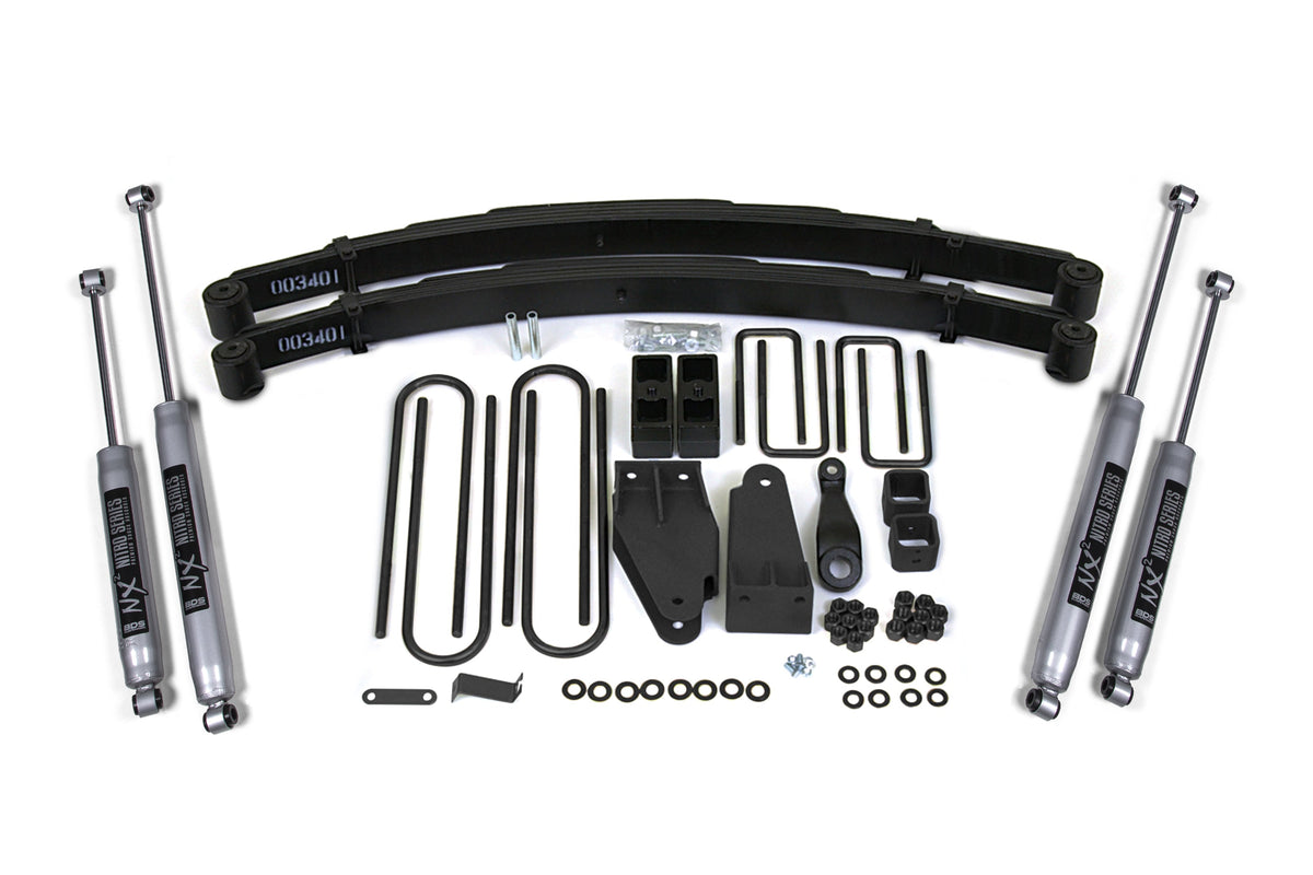 BDS Suspension 4 Inch Lift Kit Ford F250 TTB 1987-1996 4WD - NX2 Nitro Series