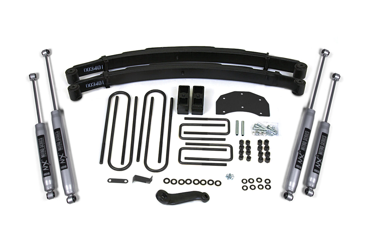 BDS Suspension 4 Inch Lift Kit Ford F350 Monobeam 1980-1996 4WD - NX2 Nitro Series