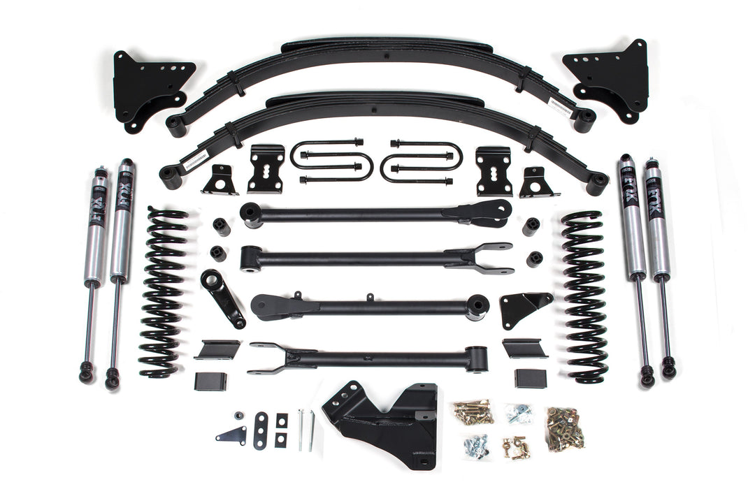 BDS Suspension 4 Inch Lift Kit w/ 4-Link Ford F250/F350 Super Duty 2005-2007 4WD Gas - Leaf Springs / FOX 2.0 Performance Series