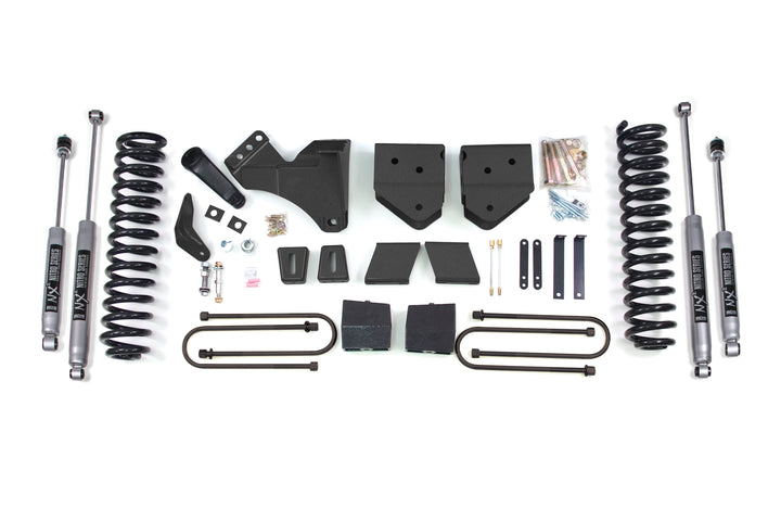 BDS Suspension 6 Inch Lift Kit Ford F250/F350 Super Duty 2005-2007 4WD Diesel - 5 Inch Block Kit Without Overload / NX2 Nitro Series