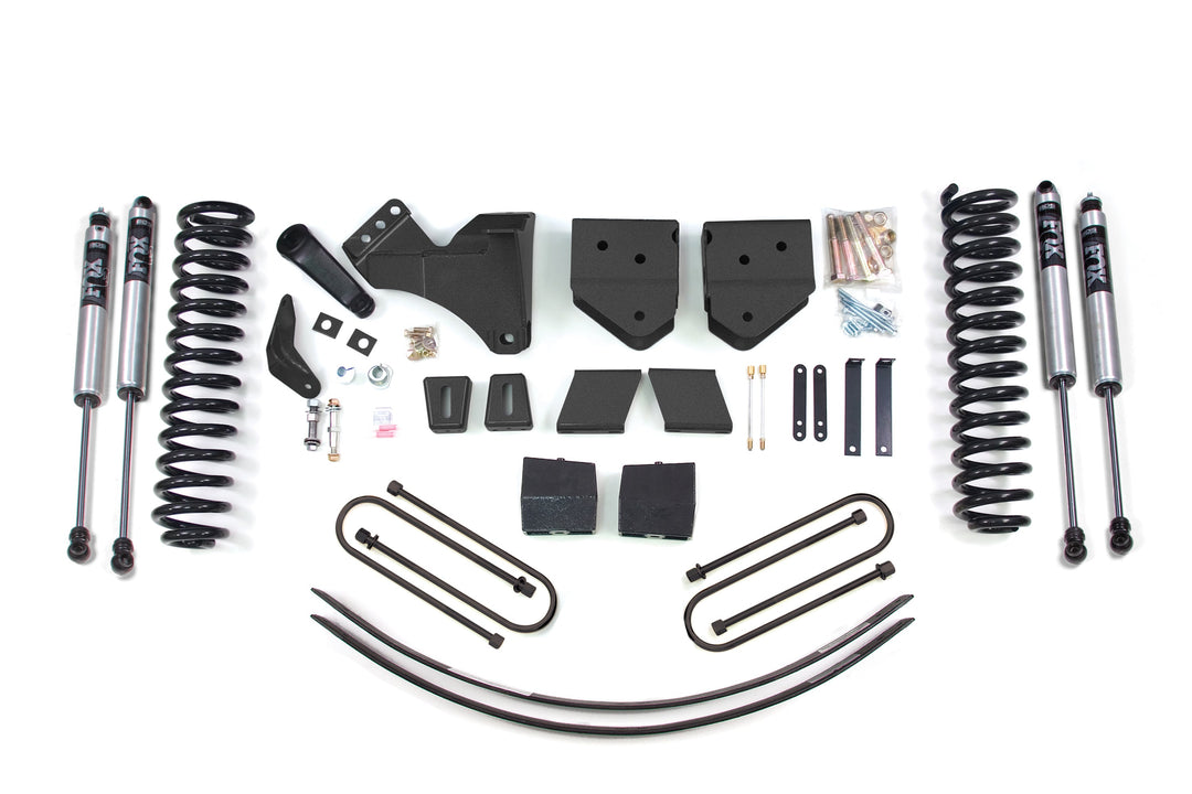 BDS Suspension 6 Inch Lift Kit Ford F250/F350 Super Duty 2005-2007 4WD Gas - 3 Inch Block Kit + Add-A-Leaf Without Overload / FOX 2.0 Performance Series