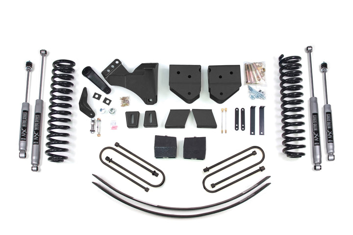 BDS Suspension 6 Inch Lift Kit Ford F250/F350 Super Duty 2005-2007 4WD Gas - 3 Inch Block Kit + Add-A-Leaf Without Overload / NX2 Nitro Series