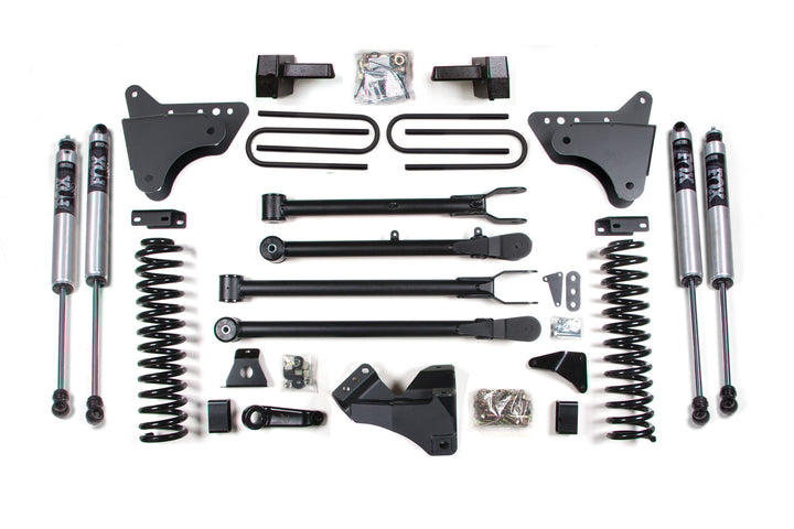 BDS Suspension 4 Inch Lift Kit w/ 4-Link Ford F250/F350 Super Duty 2008-2010 4WD Gas - Block Kit Without Factory Overload / FOX 2.0 Performance Series