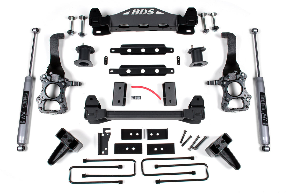 BDS Suspension 6 Inch Lift Kit Ford F150 2014 2WD - 5 Inch Block Kit / NX2 Nitro Series
