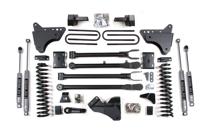 BDS Suspension 4 Inch Lift Kit w/ 4-Link Ford F250/F350 Super Duty 2011-2016 4WD Diesel - Block Kit / NX2 Nitro Series
