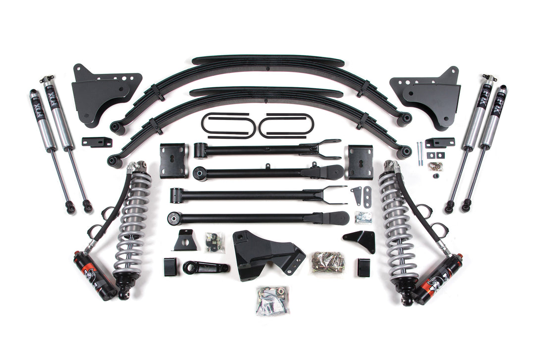 BDS Suspension 4 Inch Lift Kit w/ 4-Link FOX 2.5 Performance Elite Coil-Over Conversion Ford F250/F350 Super Duty 2011-2016 4WD Diesel - Leaf Springs