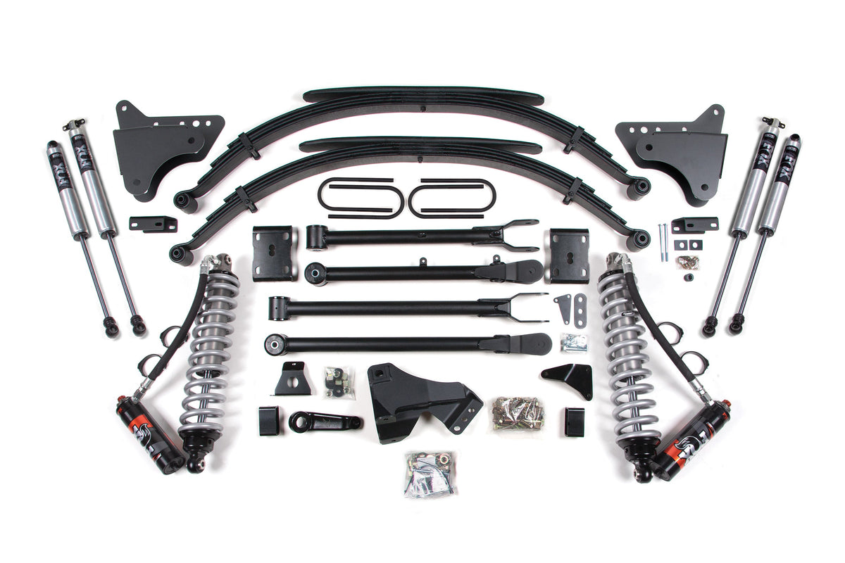 BDS Suspension 4 Inch Lift Kit w/ 4-Link FOX 2.5 Performance Elite Coil-Over Conversion Ford F250/F350 Super Duty 2011-2016 4WD Diesel - Leaf Springs