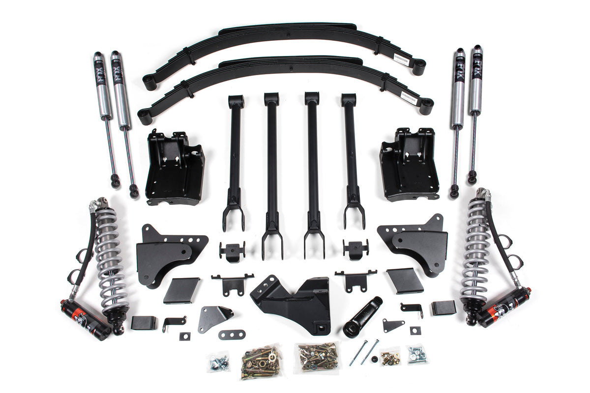 BDS Suspension 6 Inch Lift Kit w/ 4-Link FOX 2.5 Performance Elite Coil-Over Conversion Ford F250/F350 Super Duty 2011-2016 4WD Diesel - Factory 2 Inch Rear Blocks