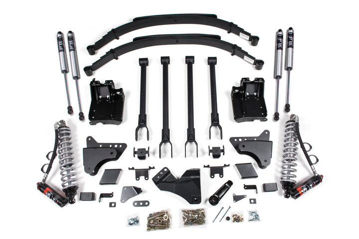 BDS Suspension 6 Inch Lift Kit w/ 4-Link FOX 2.5 Performance Elite Coil-Over Conversion Ford F250/F350 Super Duty 2011-2016 4WD Diesel - Factory 2 Inch Rear Blocks