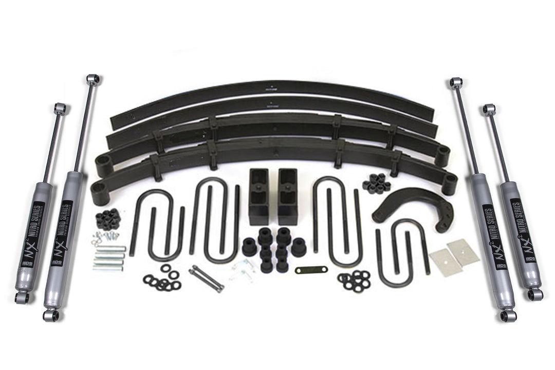 BDS Suspension 6 Inch Lift Kit Chevy/GMC 3/4 Ton Suburban 1988-1991 4WD - 4 Inch Block Kit with Add-A-Leaf / NX2 Nitro Series